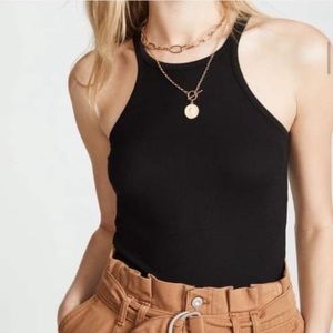 TOPSHOP Basics Halter Racerback Black Top (Small)